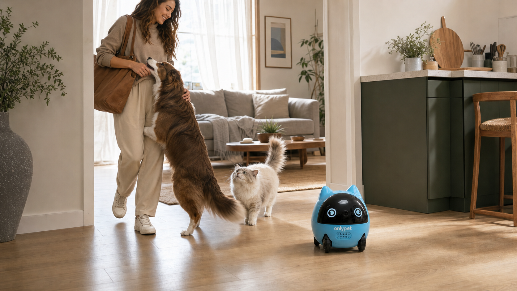 OnlyPetBuddy moving naturally through everyday family life